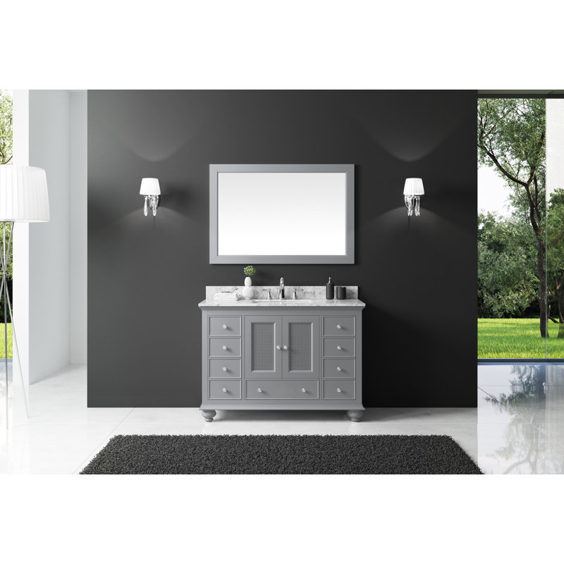 Base de meuble-lavabo simple 48 po Larry seulement, Gris taupe