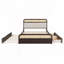 Lit plateforme avec rangement en bois, avec 2 grands tiroirs, lit gigogne