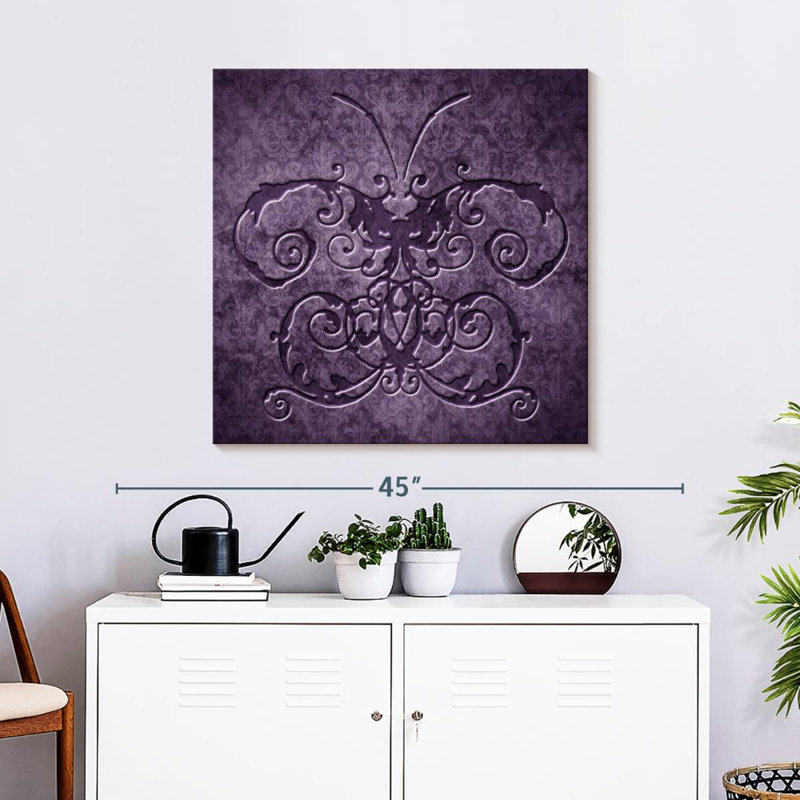 Aadam Purple Damask Butterfly