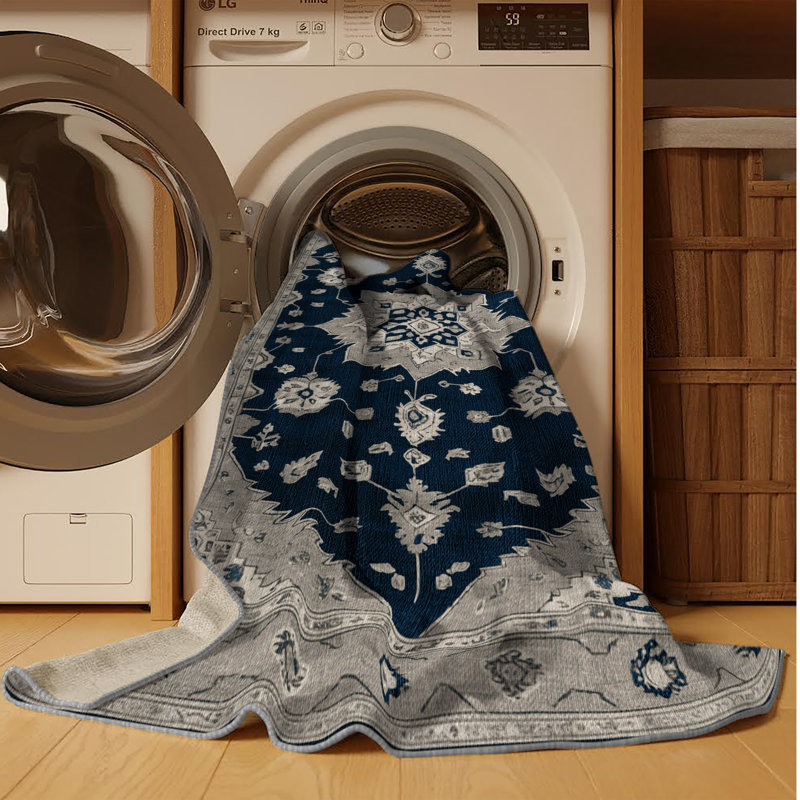 Tapis gris lavable à la machine, Tapis de couloir 2 pi x 4 pi