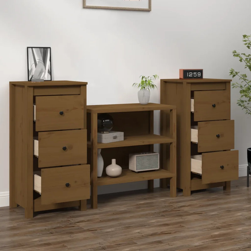 Mabe 40cm Solid Wood Sideboard, Black