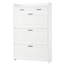 Deux tiroirs, trois portes pliantes, grande armoire à chaussures de rangement, blanc-1820676984