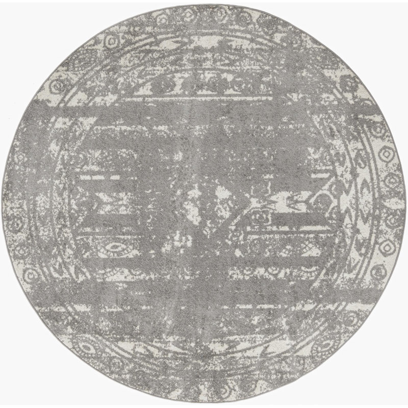 Geometric Indoor Rug, Round 7'10"