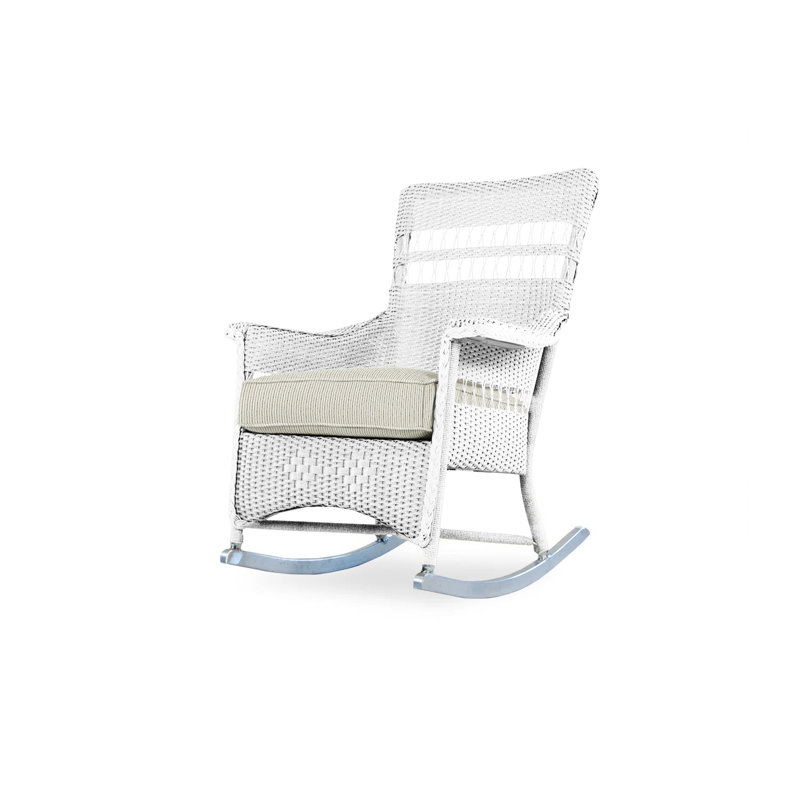 Nantucket Outdoor Rocker Chair, White, Demo Stone