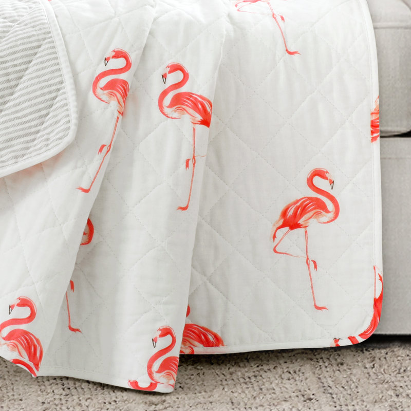 Jeté en coton Kelly Flamingo