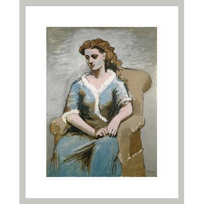 «Femme assise dans un fauteuil» par Pablo Picasso, impression giclée sur cadre