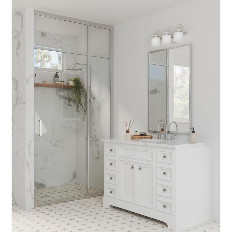 Éclairage pour meuble-lavabo à 3 lumières à intensité variable Azyria, Nickel brossé