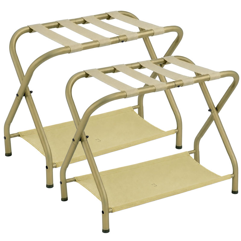 Luggage Rack for Guest Room, Pack of 2, with Storage Shelf