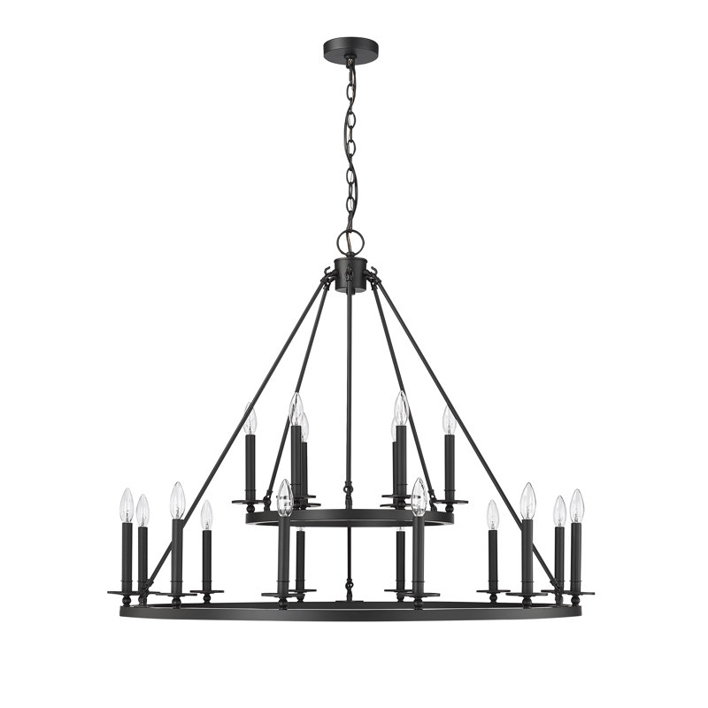 Florence 18 - Light Dimmable Wagon Wheel Chandelier