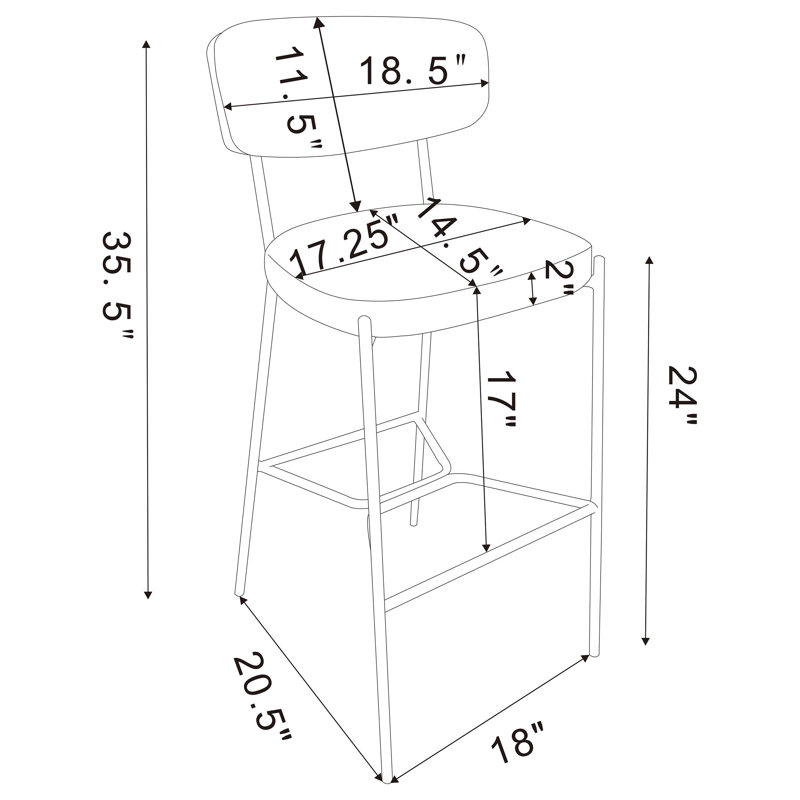 Quint Bar Stool, Gray, Bar Stool (30” Seat Height)
