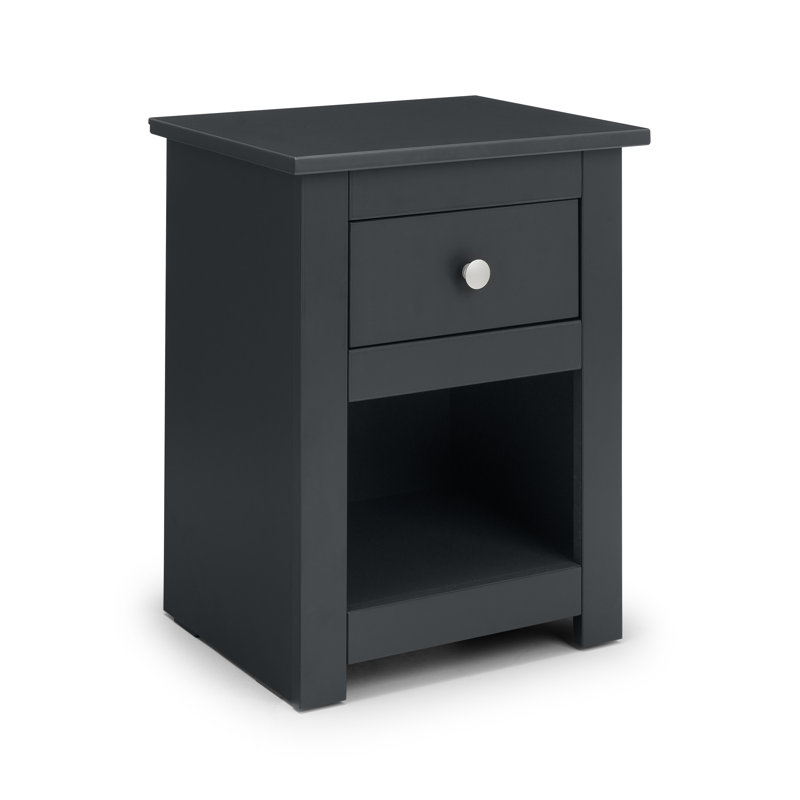 Payeur 43cm W Manufactured Wood Bedside Table, Black