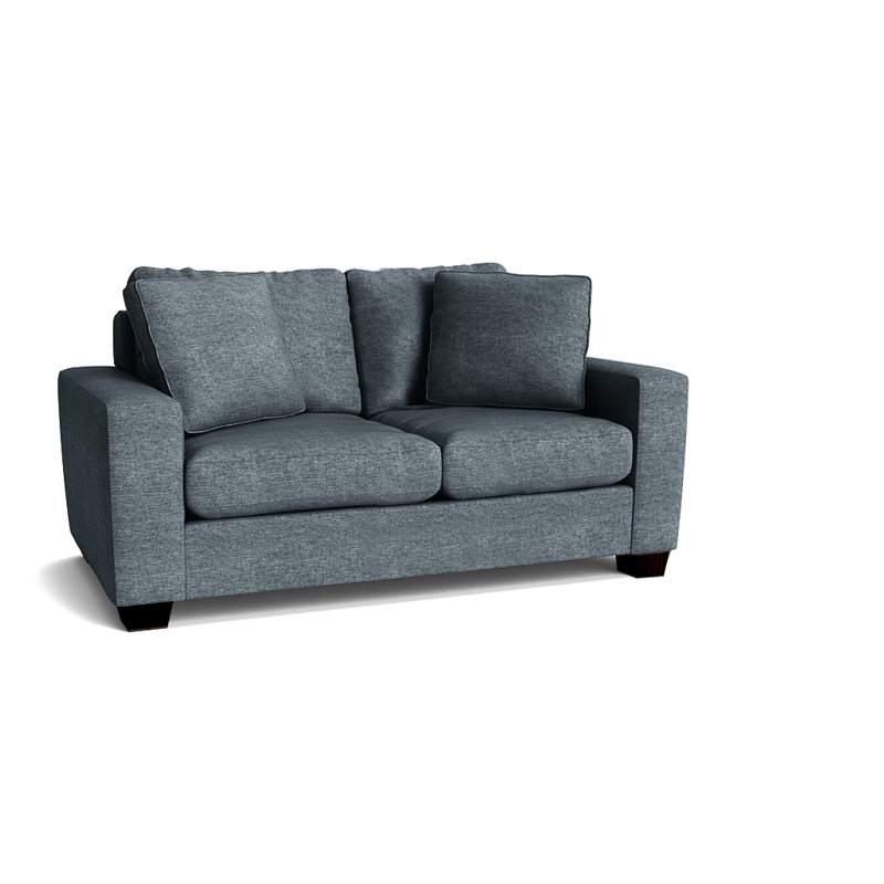 Causeuse à accoudoirs carrés de 64 po avec coussins réversibles Anastase, Espresso, Copen Jango