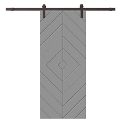 Wood and Metal Barn Door with Installation Hardware Kit