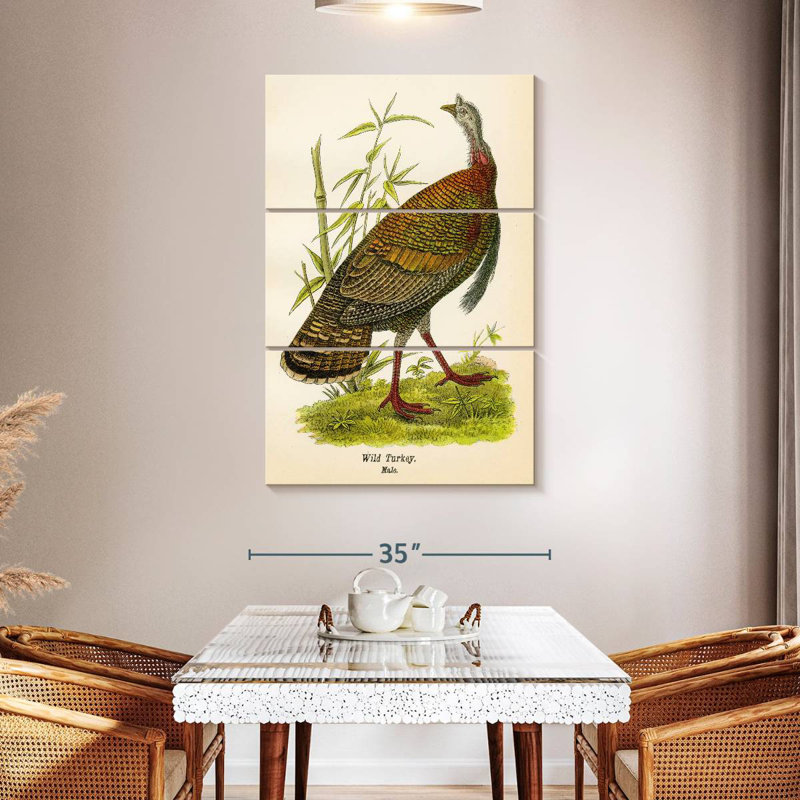 Brampt Wild Turkey Lithograph, 50" H x 32" W