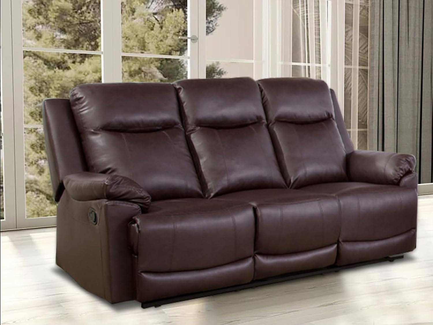 Ebern Designs Almke 80.5'' Faux Leather Reclining Sofa | Wayfair
