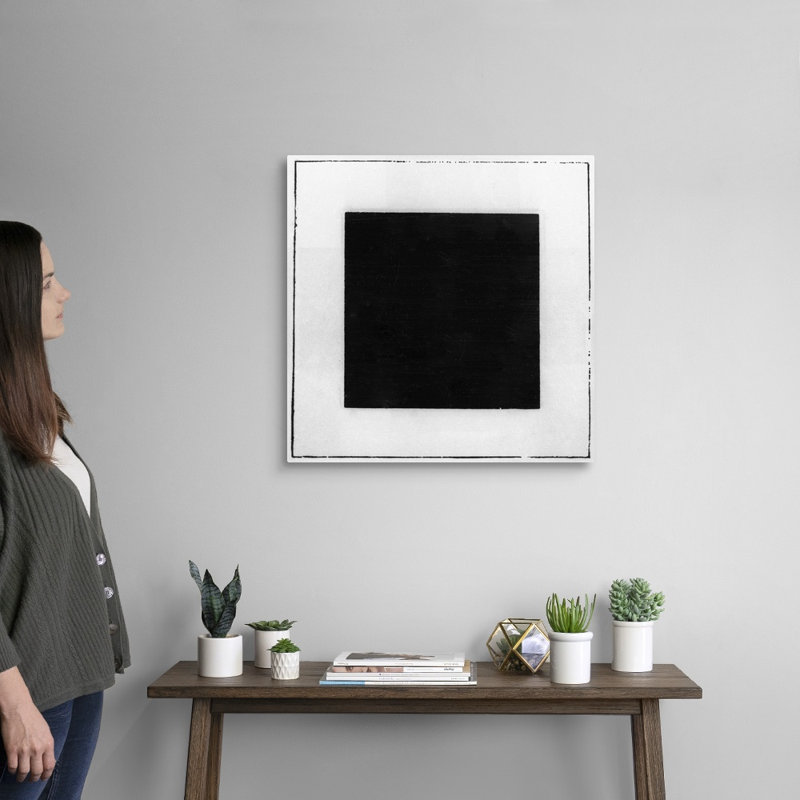 Reproduction sur toile flottante carrée noire de Kazevin Séverinovitch Malevitch, Toile tendue, H 24 po x l 24 po x P 1,25 po