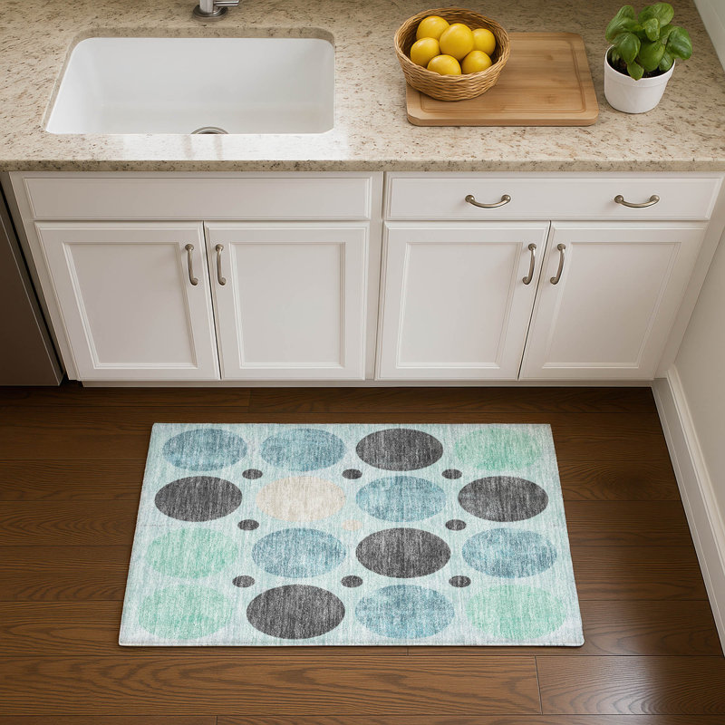 Premium Machine Washable Mayfield AMF1949 Geometric Rug, Rectangle 1'8" x 2'6"