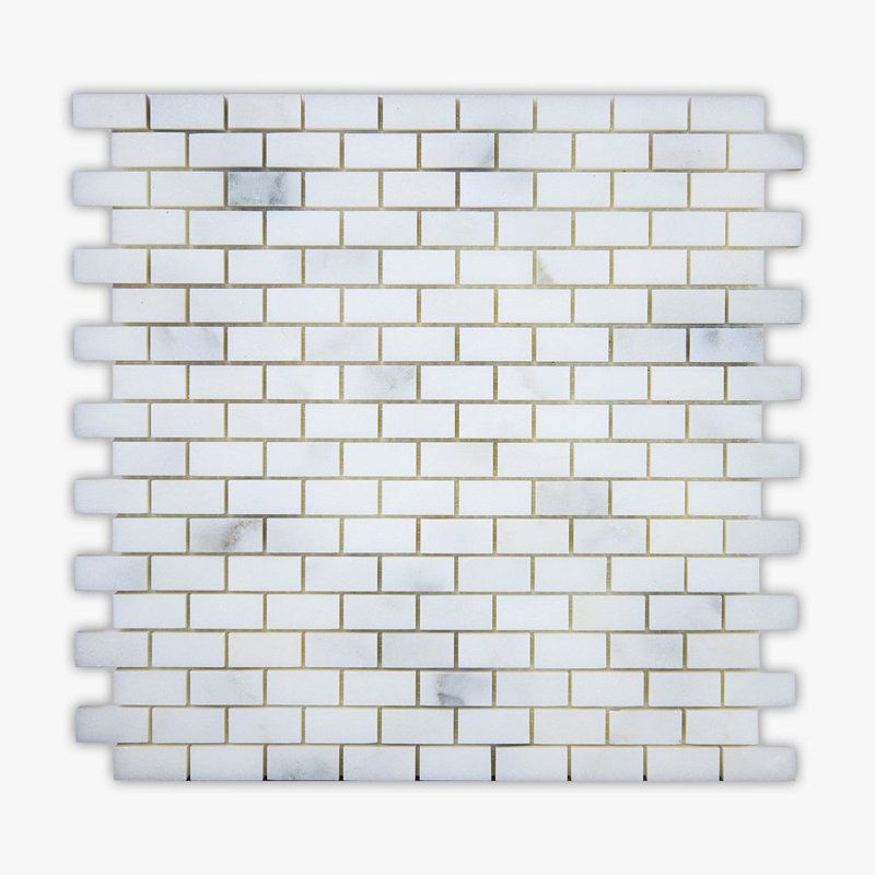 Carreau de mosaïque linéaire en marbre 12 po x 12 po Calacatta