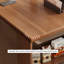 Bureau en bois de pin massif en forme de L brun noisette-1994788818
