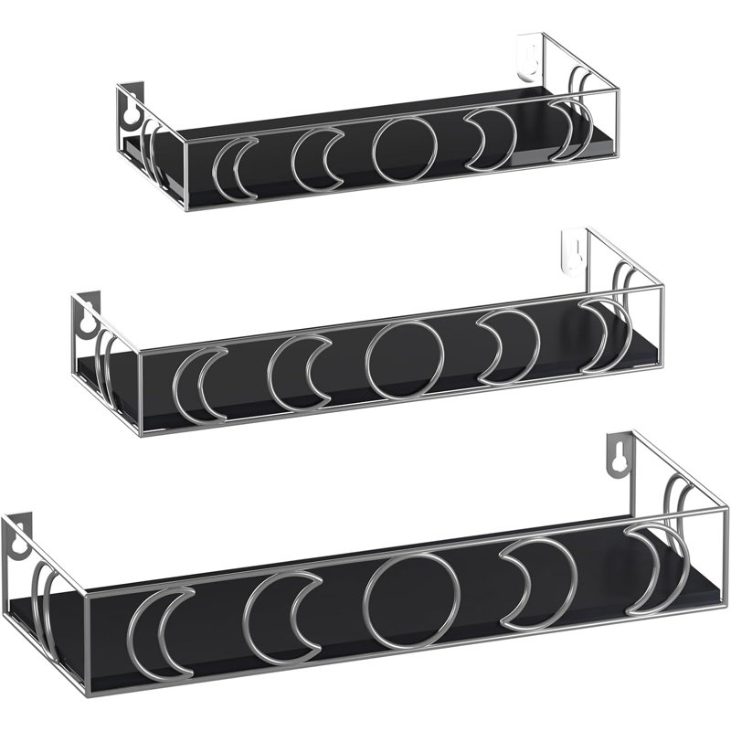 Floating Shelf, Silver/Black