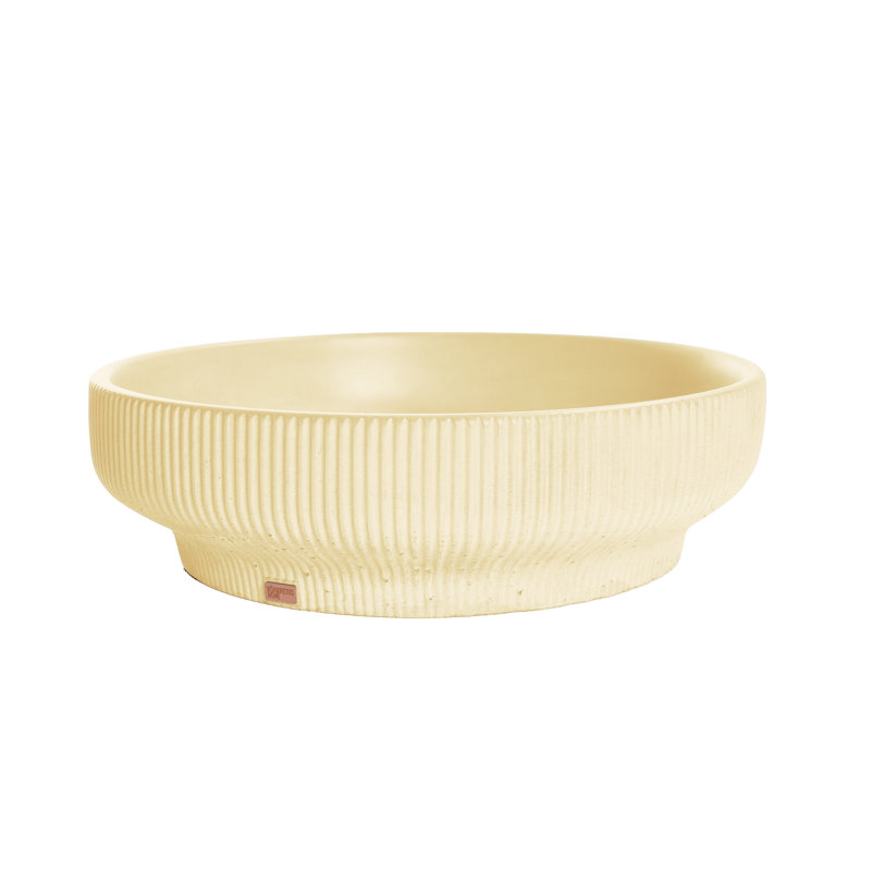 Konkretus Lotus 14.5'' Concrete Circular Bathroom Sink, Dune Yellow