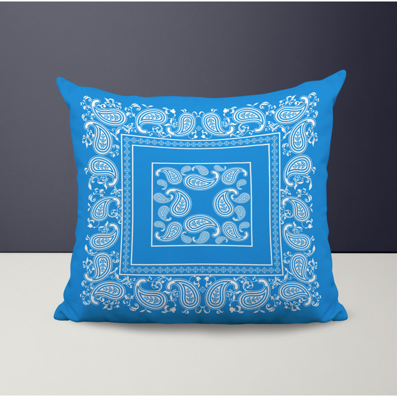 Housse et insert de coussin décoratif en polyester, L 15 po x H 15 po, Bleu