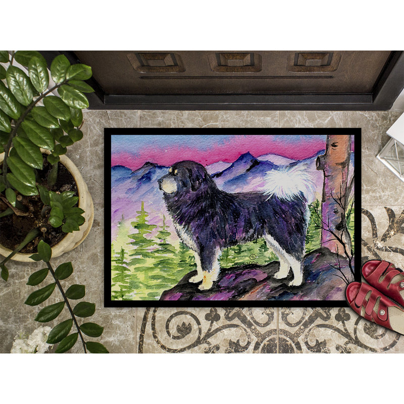 Tapis de porte d’intérieur anti-dérapant tibétain, Rectangle 2 pi x 3 pi