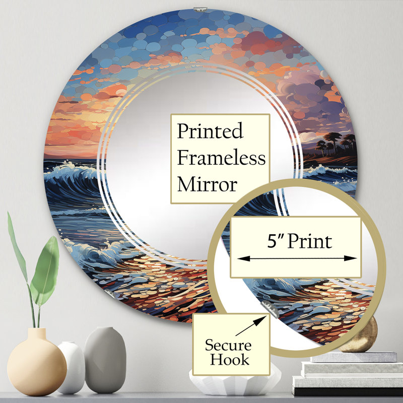 Manokwari - Miroir mural rond, 24 po x 24 po