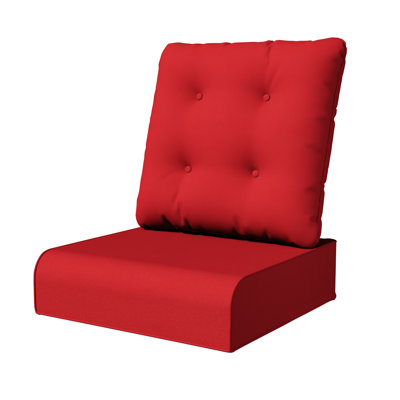 Outdoor 6" Deep Seat Olefin Cushion Set with Water & UV Resistant Cover, 3 Colors Available(4 PCS)