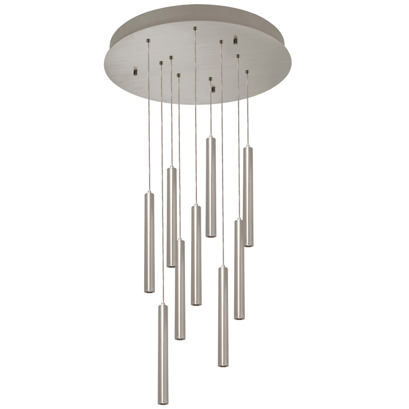 Luminaire suspendu à DEL à 9 niveaux Ayma, Nickel satiné