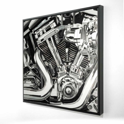 Mécanisme d'une toile de moto | Décoration intérieure noir et blanc