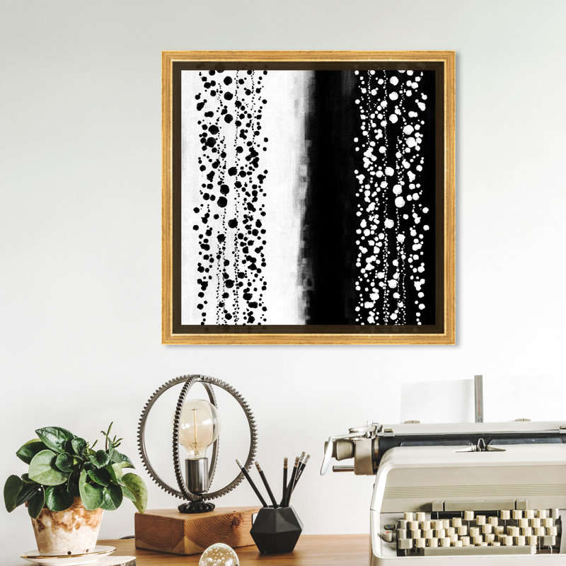 «Abstract Half and Half Mitad Brush Strokes» par Oliver Gal, reproduction d'art graphique sur toile, H 30 po x l 30 po