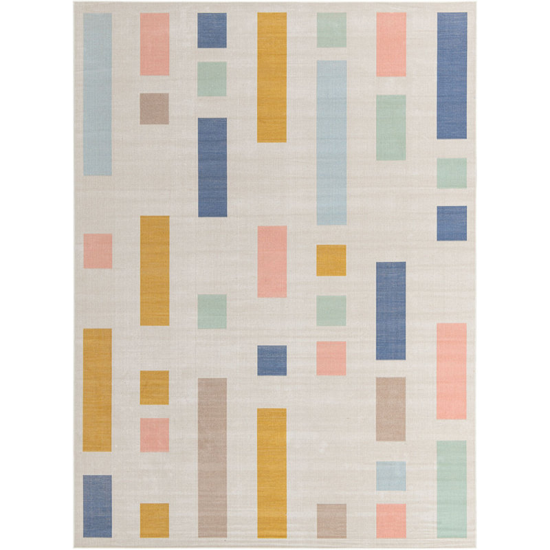 Mccaleb Geometric Indoor Rug, Rectangle 9' x 12'