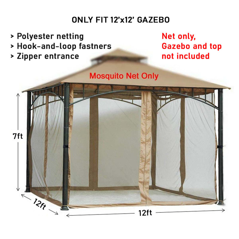 Pier Surplus Beige Screen for Gazebo, 84" H x 142" W x 142" D