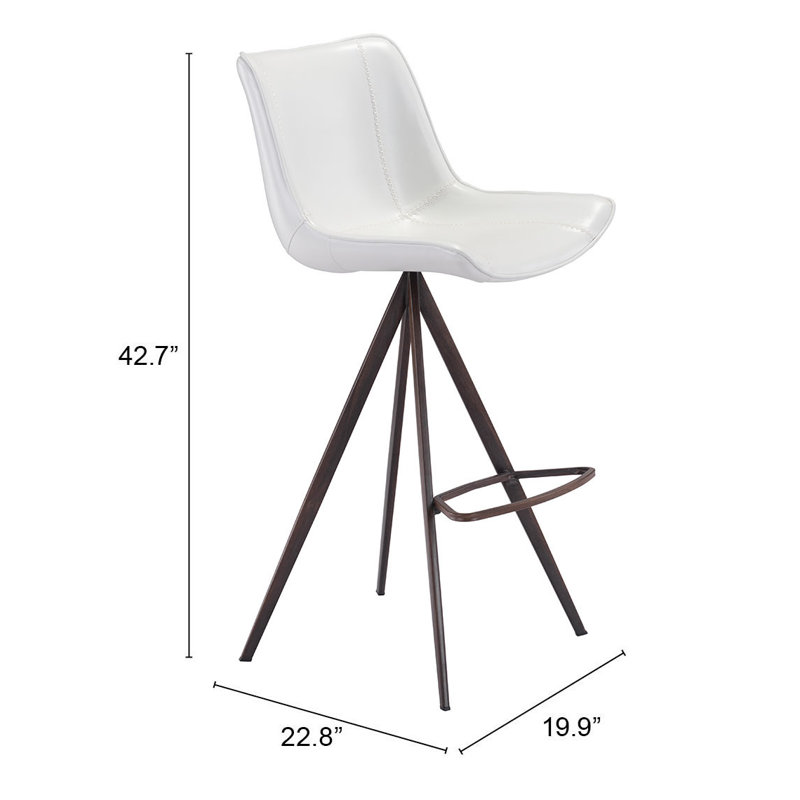 Kasius Barstool (Set Of 2), White/Walnut