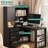 L Shaped Desk,Computer Desk With Drawers,Bookshelf & Hutch,With LED Light,Modern Corner Desk,Home Office Desk,L-Shaped Study Table Writing Desk,Corner Gaming Computer Desk With Storage