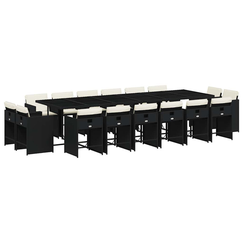 Patio Dining Set Table,, Cream White, Black