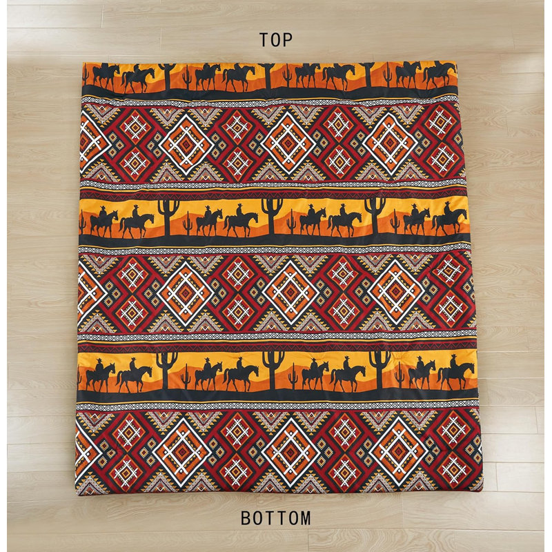 Full Multicolor Microfiber Western Rodeo Comforter Set