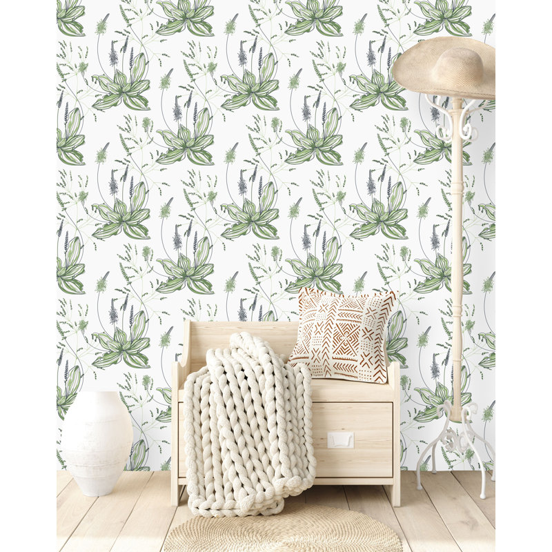 Plantain Wallpaper B1085, 18.75" W x 25" L, Vinyl