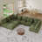 Degennaro 10 Seat Corduroy Convertible Modular Sectional Sofa With Storage-1565485328