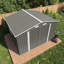 Remise de rangement extérieure en métal gris 10 x 8 pi avec loquet verrouillable sur les portes doubles, fenêtres d'aération, pour la cour, le patio, les tondeuses à gazon idéales, les chaises, la structure en gris, faite de - générateurs de rangement, bicyclettes,