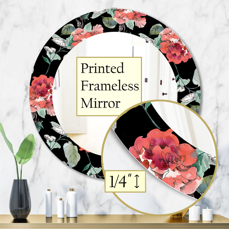 Miroir mural Obsidian Bloom 1, H 31,5 po x l po