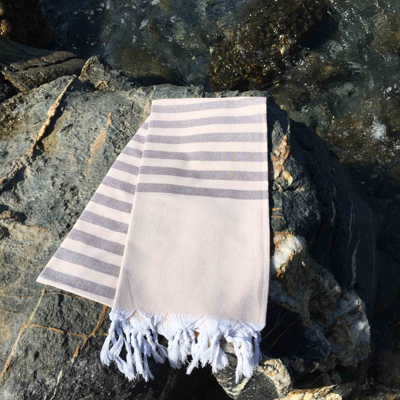 Premium 100% Cotton Fouta Beach Towel, 35.4 x 66.9 inches | High Water Absorbent, Soft & Lightweight (4.8 oz/sq ft) | Machine Washable, Chic Brown Color | Perfect for Beach, Pool, or Spa Use