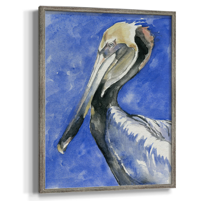 Pelican Pool II Framed Print - Solid Wood, 11" H x 9" W
