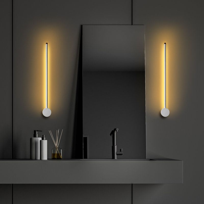 Lampe murale moderne blanche, corps en métal, 24,4 x 3,9 x 2,8 pouces | SMD DEL 8 W 3 000 K | Plaque de base en métal durable, indice de protection IP20, conception de couleur unie élégante | Parfait pour le salon, la chambre à coucher ou le bureau