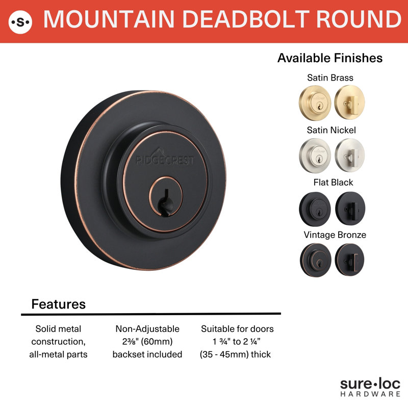 Pêne rond Round Mountain, Noir mat