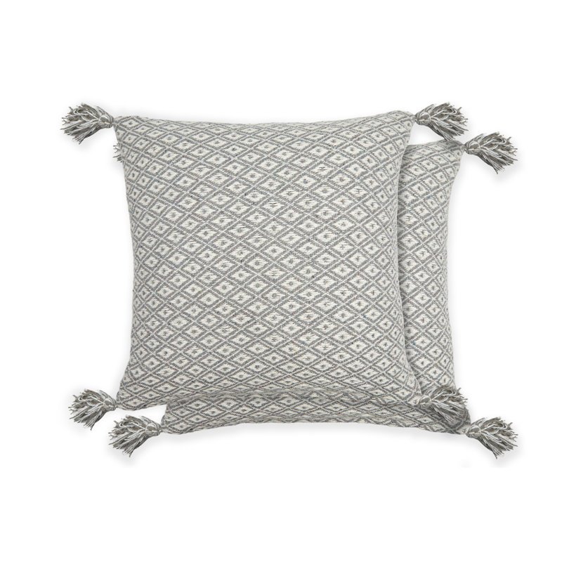 Mettler Geometric Square Scatter Cushion Cover, Silver