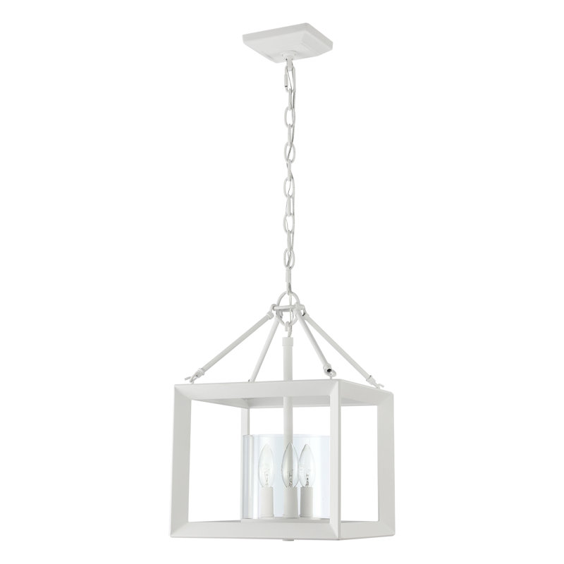 Lustre 3 lumières Golden Lighting Smyth en blanc naturel