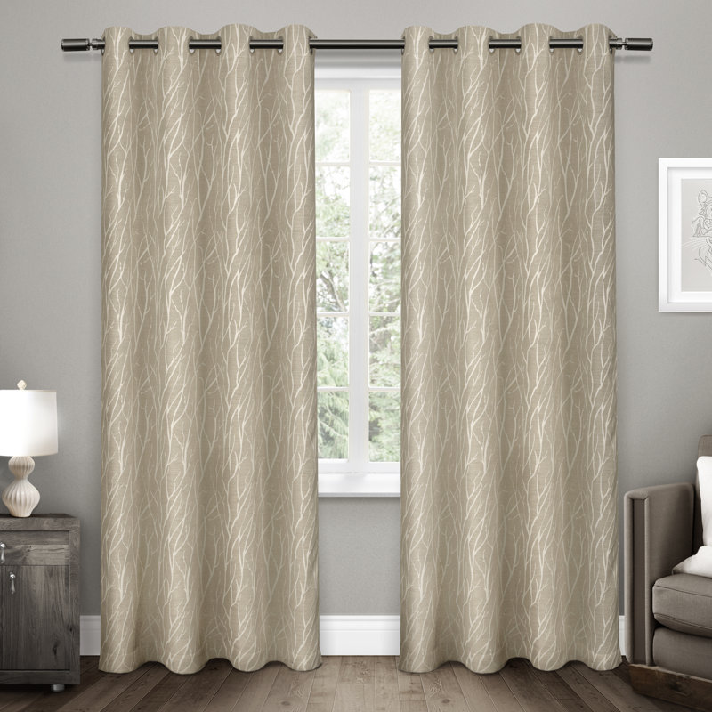 Bettine Room Darkening Curtain Panel Pair, 52" W x 96" L, Natural