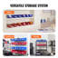 12 bacs de rangement empilables bleus / rouges, 9,65 x 4,33 4,53 po, pour le garde-manger et l'organisation de la chambre